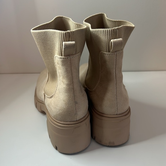 REDTOP Elastic Chelsea Boots Chunky Block Heel Platform Lug Sole Ankle Boots - Picture 5 of 7